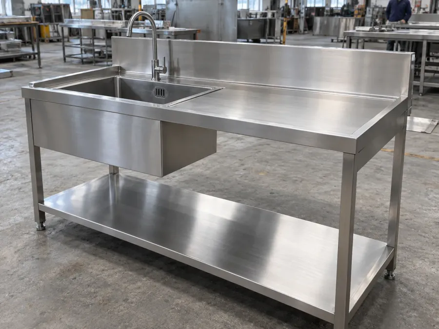 Custom stainless-steel fabrication with a non-standard configuration