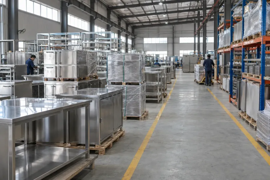 Finished and semi-finished stainless-steel products in storage